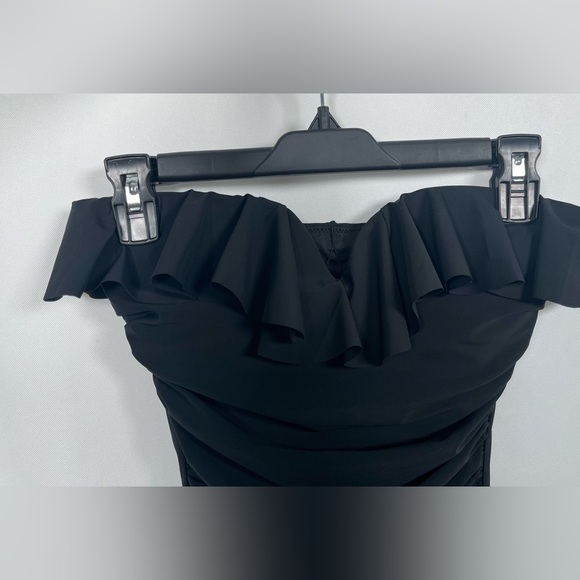 NWT J. Crew Size 2 Matte ruched one-piece swimsuit with ruffles In Black - Picture 11 of 13
